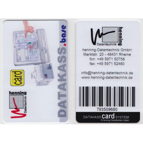 Wertkarte für datakassCARDsystem, Barcodekarte